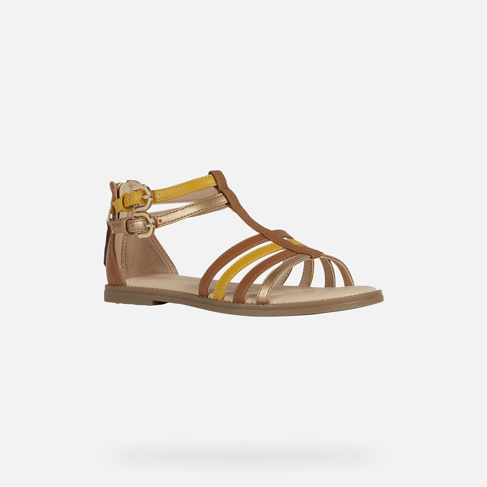 Sandalias Geox Menina Marrom - Karly - LNQZO8042